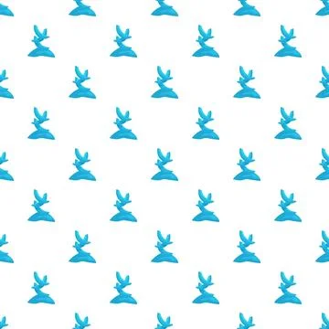 Abstract blue monument pattern repeating seamlessly on white background Illustrazione stock
