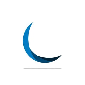 Abstract Blue Moon Logo Template Illustration Design.  EPS 10. Stock Illustration