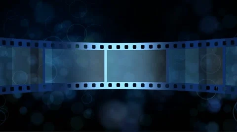 Abstract blue motion background with moving film strip in loop Stock Footage 41150219