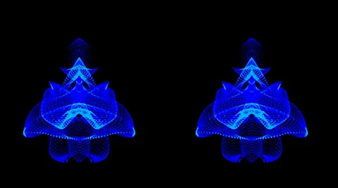 Abstract blue motion dual  waves Stock Footage 33866908