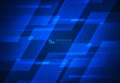 Abstract blue motion technology design of futuristic geometric pattern Illustrazione stock