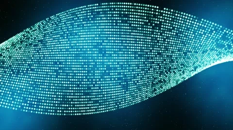 Abstract blue motion video background with particle string HD Stock Footage 67632611