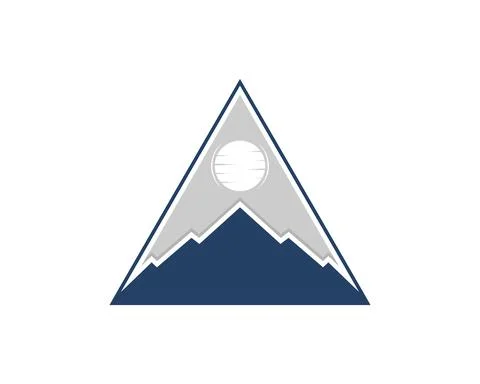 Abstract blue mountain in the triangle shape Stock Illustration