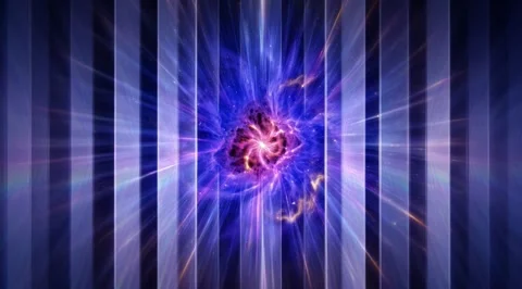 Abstract blue nebula behind vertical glass bars Stock Footage 331455696