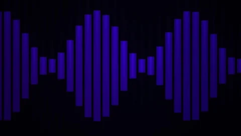 Abstract blue neon audio equalizer wave moving on dark background visual so.. Stock Footage 346318640