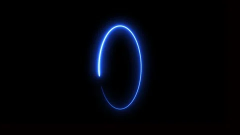 Abstract blue neon circle light looping. 库存影片 332090577