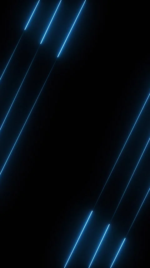 Abstract Blue Neon Diagonal Lines on vertical black, technology, gaming themes Stock Footage 336311114