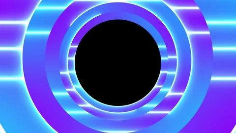 Abstract blue neon glowing animation with moving walls into camera and then  Stock-Footage 290051271