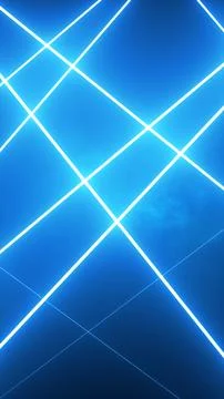 Abstract blue neon grid with intersecting glowing lines forming a futuristi.. Illustrazione stock