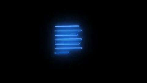 Abstract blue neon light lines forming a document symbol Stock Footage 346200464