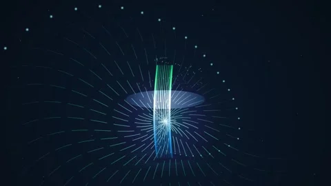 Abstract blue neon light particle background animation on dark screen Stock Footage 346005184