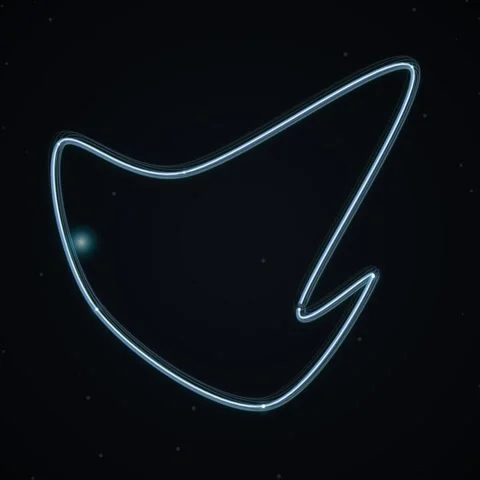 Abstract Blue Neon Light Trail Motion Graphics on Dark Starry Background Stock Footage 346284351