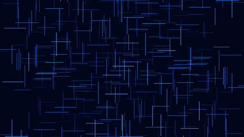 Abstract blue neon lines moving on dark background, futuristic tech backdrop Stock Footage 333177714