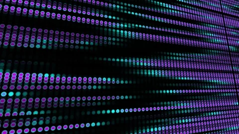 Abstract Blue Neon Lines with Seamless Circular Dot Pattern Stock Footage 341344792