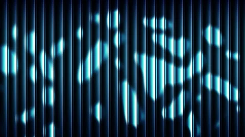 Abstract Blue Neon Liquid Moving Behind Ribbed Glass Texture Vidéo 332007247