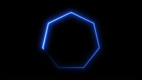 Abstract blue neon polygon motion loop. Stock Footage 332089272