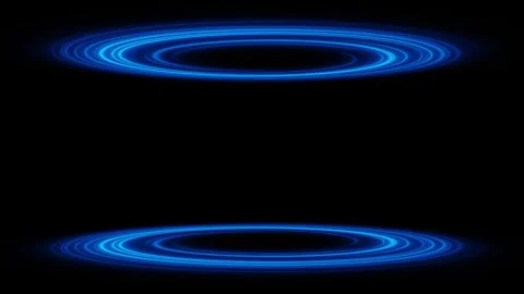 Abstract Blue Neon Rotating Ring Circular Light Loop Animation. Stock Footage 327629611