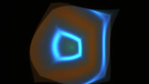 Abstract Blue Neon Shape Evolving on Dark Background. Stock Footage 333909715