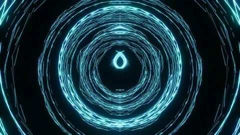 Abstract Blue Neon Shapes Loop Animation Background 4K Stock Footage 211347496