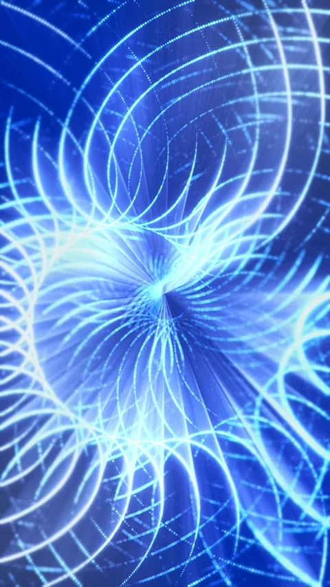Abstract Blue Neon Spiral Grid Motion Background Vertical Loop Stock Footage 344859188