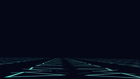 Abstract Blue Neon Triangle Grid Background, Perspective Stock Footage 328561333