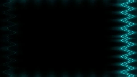 Abstract Blue Neon Wavy Frame Background Stock Footage 284397093