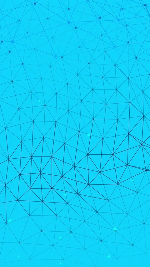 Abstract blue network connections in a digital geometric pattern, technology con Stock Footage 343859636