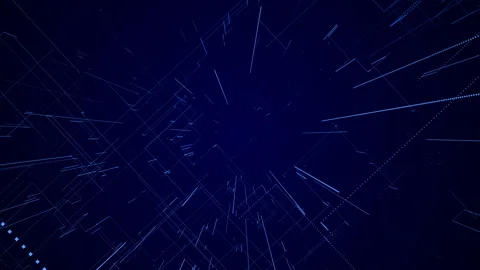 Abstract blue network grid perspective motion graphic background. Digital te Stock Footage 155357287