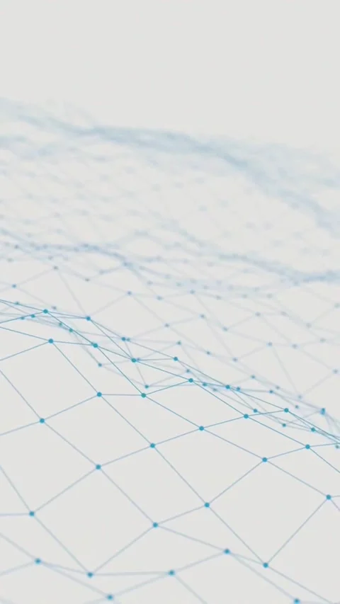 Abstract blue network lines and dots on white background Stock Footage 334183343