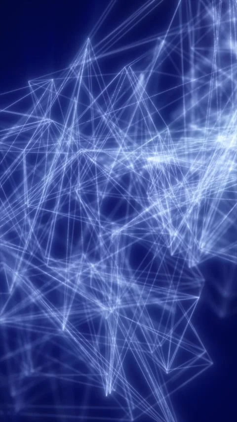 Abstract blue network mesh of glowing connected lines, forming a futuristic.. Stock Footage 339174711