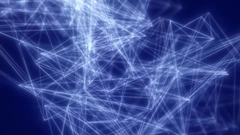 Abstract blue network mesh of glowing connected lines Stock Footage 341948334
