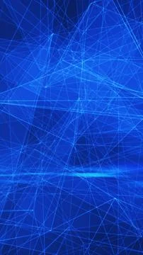 Abstract blue network mesh with intersecting glowing lines, representing digi Stockillustratie