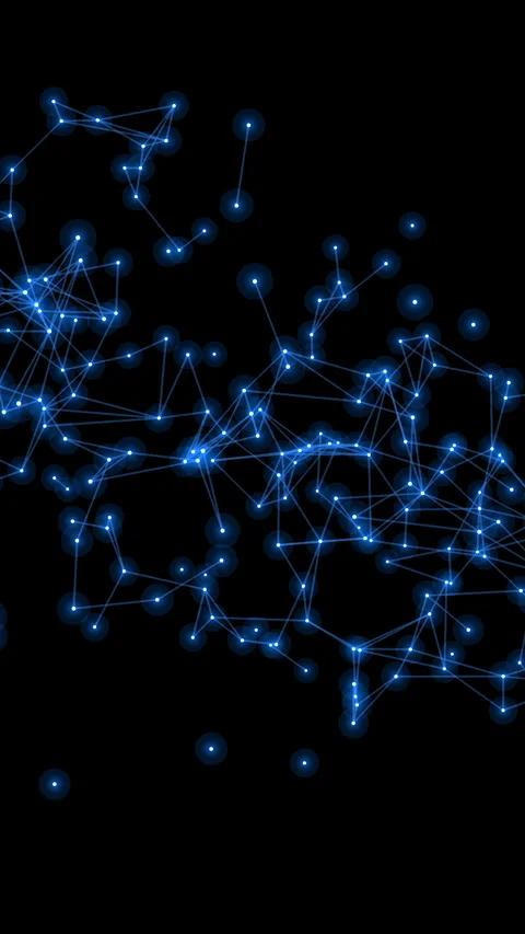 An Abstract Blue Network Night Sky Illustration showcasing the beauty of 스톡 동영상 287516972