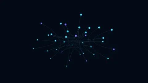 Abstract Blue Network Nodes Connections Stock Footage 342589508