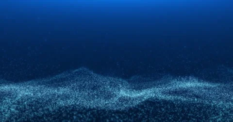 Abstract blue ocean with foamy surface and flying spray Stock Footage 259202427