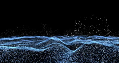 Abstract blue ocean of particles Stock Footage 262232183