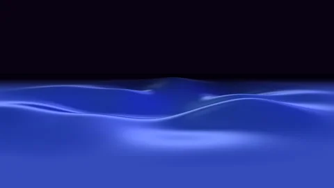 Abstract blue ocean surface waves with smooth ripples on dark background Vídeos de archivo 332108402