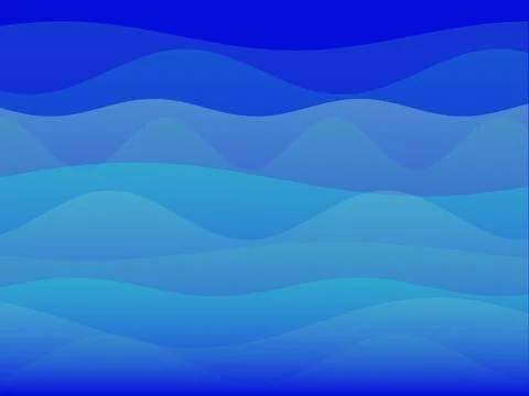 Abstract blue ocean waves background with layered water ripples illustratio.. Illustrazione stock