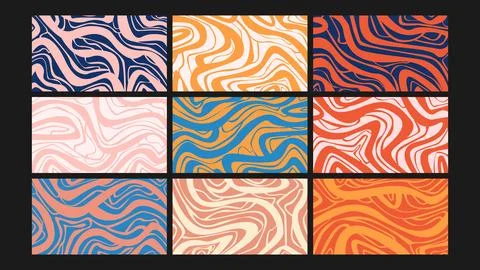 Abstract blue-orange background Set Stock Illustration