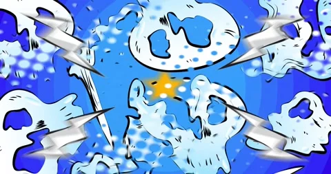 Abstract Blue, Orange Comic Book Background Stock Footage 168593585