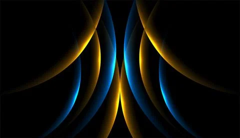 Abstract blue orange smooth glowing wavy lines vector background イラスト素材