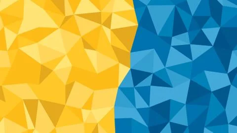 Abstract blue orange vector lowploly of many triangles background for use in Stock Illustration