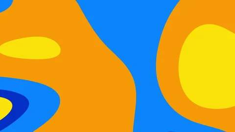 Abstract blue orange yellow gradient background art with curved shapes Stock Footage 336589992