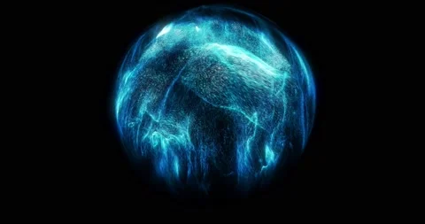 Abstract blue orb. energy flowing inside orb. Stock Footage 139877396