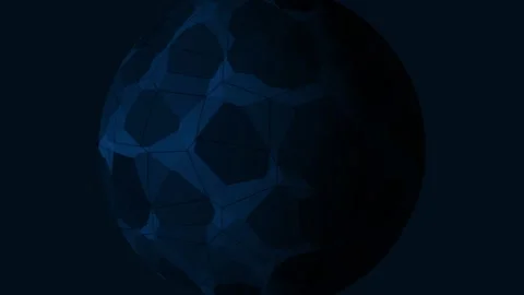 Abstract Blue Orb with Water Surface Ripples in Dark Studio Lighting Cinema.. Stock Footage 341375129