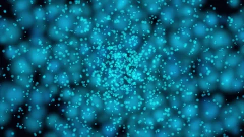 Abstract blue organic cells pulsating with light on black background motion.. Stock Footage 343418899