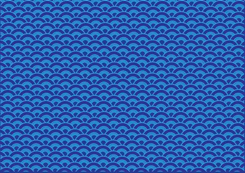Abstract blue oriental wave pattern background Stock Illustration