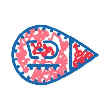 Abstract blue outline with pink scribbles doodle art Illustrazione stock