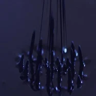 Abstract Blue Paint Drops Returning Upwards Stock Footage