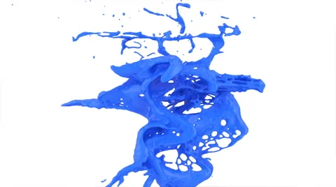 Abstract blue paint splash in slow motion, isolated on white (FULL HD) Vidéo 51543842